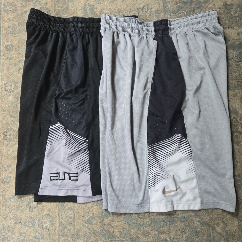 Nike Elite Men's Black and Gray Basketball Shorts